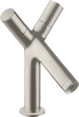 Смеситель для раковины Axor Starck 80, с двумя рукоятками, со сливным гарнитуром, сталь арт. 10030800