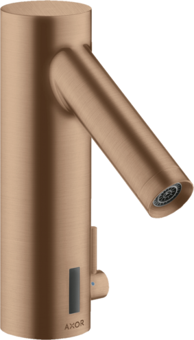 Купить купить смеситель для раковины axor starck, электронный, с регулировкой температуры, питание от сети 230 в, шлифованное красное золото арт. 10140310