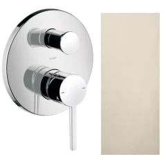 Смеситель для ванны Axor Starck, однорычажный, скрытого монтажа, с плоской рычаговой рукояткой, со встроенной защитной комбинацией EN1717, шлифованный никель арт. 10427820