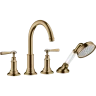 Купить купить смеситель на край ванны axor montreux, на 4 отверстия, с рычаговыми рукоятками, полированная бронза арт. 16550130