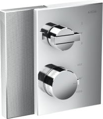 Термостат AXOR Edge с запорным/переключающим вентилем с алмазной огранкой, хром арт. 46761000