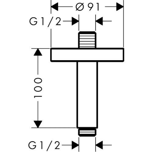 Купить купить потолочное подсоединение axor showersolutions, 100 мм, шлифованная медь арт. 26432950