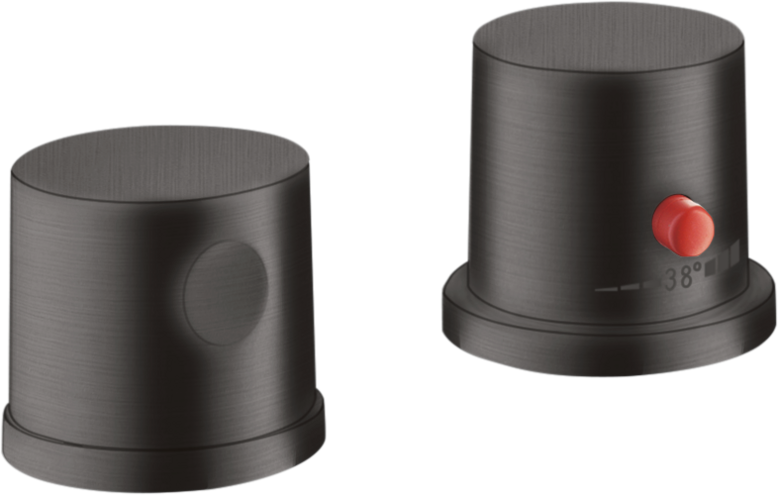 Купить купить термостат axor uno на край ванны, на 2 отверстия, шлифованный черный, хром арт. 38480340