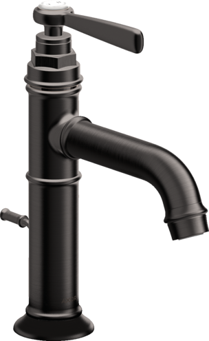 Купить купить смеситель для раковины axor montreux 100, однорычажный, с рычаговой рукояткой, со сливным гарнитуром, шлифованный черный, хром арт. 16515340