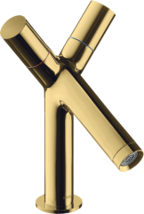 Смеситель для раковины Axor Starck 80, с двумя рукоятками, со сливным гарнитуром, полированное золото арт. 10030990