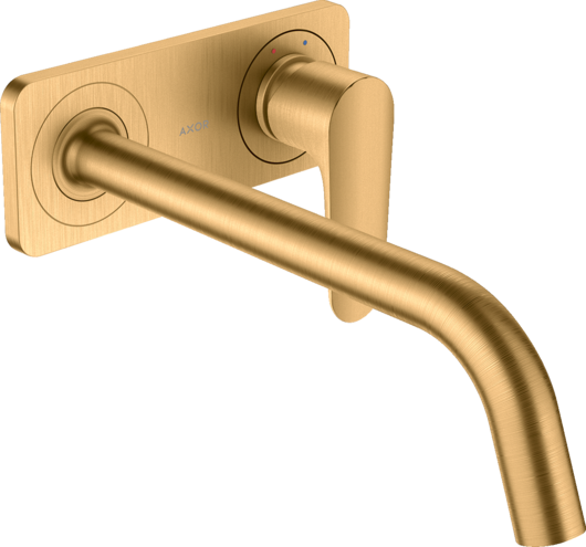 Купить купить смеситель для раковины axor citterio m, однорычажный, с изливом 227 мм, с панелью, шлифованная медь арт. 34115950