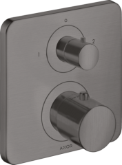 Термостат Axor Citterio M, с запорным/ переключающим вентилем, шлифованный черный, хром арт. 34725340