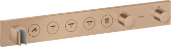 Купить купить термостат axor showerselect select 670/90, для 5 потребителей, скрытого монтажа, шлифованное красное золото арт. 18358310