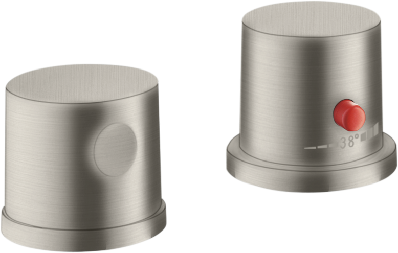 Купить купить термостат axor uno на край ванны, на 2 отверстия, сталь арт. 38480800