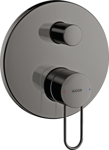 Купить купить смеситель для ванны axor uno с рукояткой петлей со встроенной защитной комбинацией, полированный черный, хром арт. 38428330