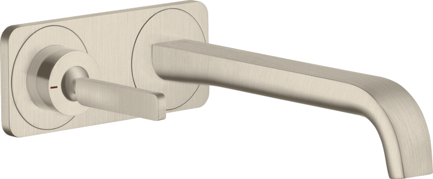 Купить купить смеситель для раковины настенный axor citterio e с изливом 221 мм, с панелью, матовый никель арт. 36114820