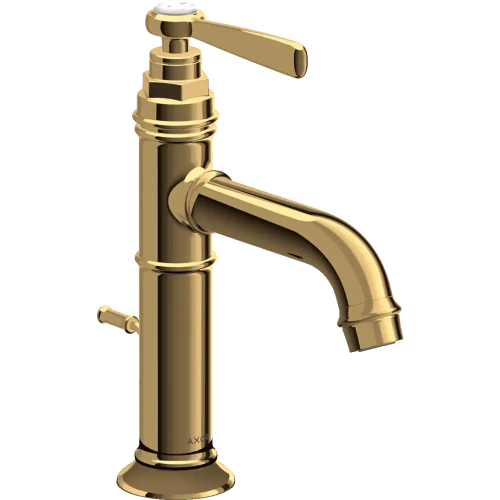 Купить купить смеситель для раковины axor montreux 100, однорычажный, с рычаговой рукояткой, со сливным гарнитуром, полированная медь арт. 16515930