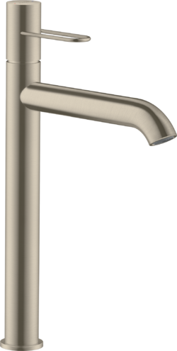 Купить купить смеситель для раковины axor uno 250, с рукояткой-петлей, с незапираемым сливным набором, шлифованный никель арт. 38034820