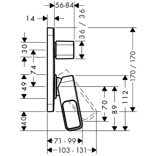 Купить купить смеситель для ванны axor urquiola, однорычажный, скрытого монтажа, полированное красное золото арт. 11425300