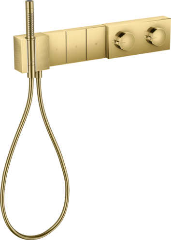 Купить купить модуль термостата axor edge 540/100 для 3 потребителей скрытого монтажа с алмазной огранкой, полированное золото арт. 46711990