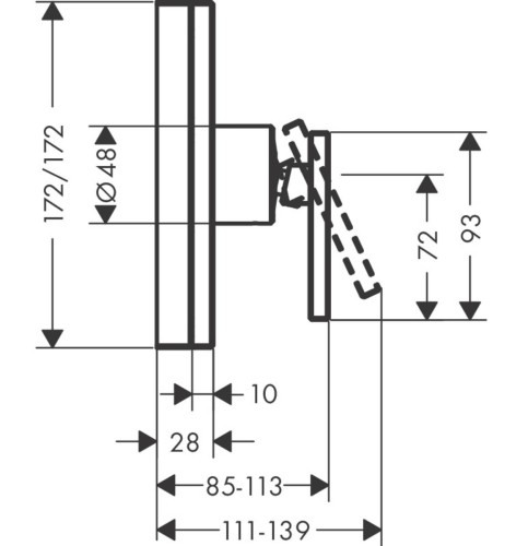Купить купить смеситель для душа axor edge скрытого монтажа с алмазной огранкой, хром арт. 46651000