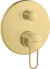 Смеситель для ванны AXOR Uno с рукояткой петлей со встроенной защитной комбинацией, матовая латунь арт. 38428950