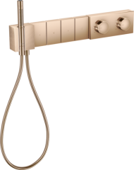 Модуль термостата AXOR Edge 610/100 для 4 потребителей скрытого монтажа с алмазной огранкой, полированное красное золото арт. 46721300