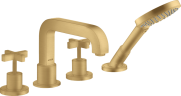 Купить купить смеситель axor citterio на край ванны на 4 отверстия с крестообразными рукоятками, матовое золото арт. 39445250