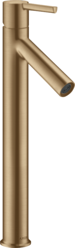 Купить купить смеситель для раковины axor starck 250, однорычажный, с рычаговой рукояткой, для накладной раковины, с не запираемым сливным набором, шлифованная бронза арт. 10103140