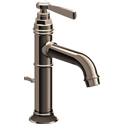 Купить купить смеситель для раковины axor montreux 100, однорычажный, с рычаговой рукояткой, со сливным гарнитуром, полированный никель арт. 16515830