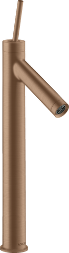 Купить купить смеситель для раковины axor starck 250, однорычажный, с тонкой рукояткой, для накладной раковины, с не запираемым сливным набором, шлифованное красное золото арт. 10129310