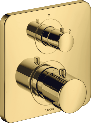 Купить купить термостат axor citterio m, с запорным/ переключающим вентилем, полированное золото арт. 34725990