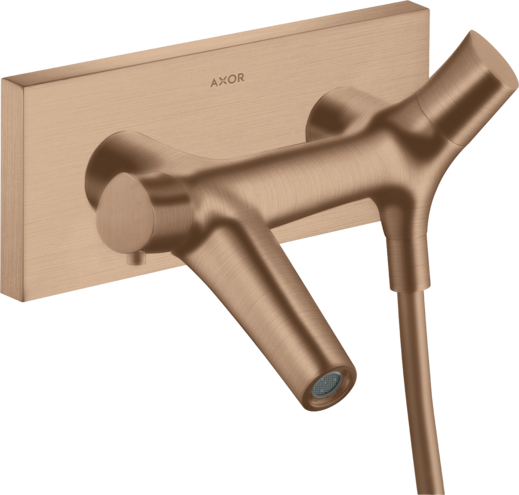 Купить купить термостат для ванны axor starck organic, внешнего монтажа, шлифованное красное золото арт. 12410310