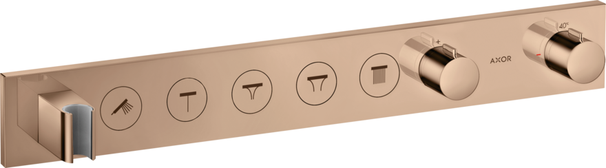 Купить купить термостат axor showerselect select 670/90, для 5 потребителей, скрытого монтажа, полированное красное золото арт. 18358300
