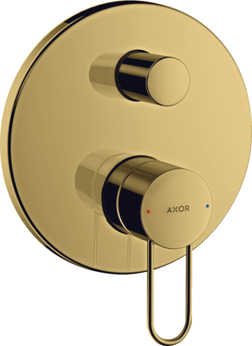 Купить купить смеситель для ванны axor uno с рукояткой петлей со встроенной защитной комбинацией, полированное золото арт. 38428990