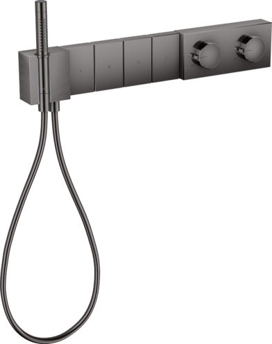 Купить купить модуль термостата axor edge 610/100 для 4 потребителей скрытого монтажа с алмазной огранкой, полированный черный, хром арт. 46721330