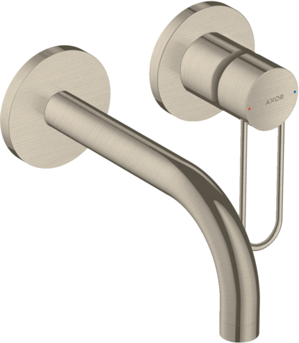 Купить купить смеситель для раковины axor uno однорычажный, настенный, шлифованный никель арт. 38121820