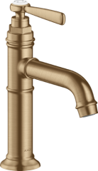 Смеситель для раковины Axor Montreux 100, однорычажный, с рычаговой рукояткой, с не запираемым сливным набором, шлифованная бронза арт. 16516140