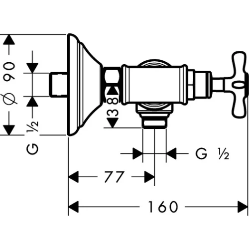 Купить купить смеситель для душа axor montreux с крестообразными рукоятками, хром арт. 16560000