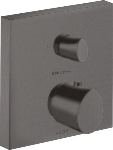 Купить купить термостат axor starck organic, с запорным вентилем, шлифованный черный, хром арт. 12715340