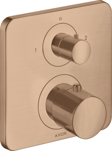 Купить купить термостат axor citterio m, с запорным/ переключающим вентилем, шлифованное красное золото арт. 34725310