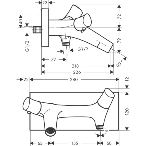 Купить купить термостат для ванны axor starck organic, внешнего монтажа, полированное красное золото арт. 12410300