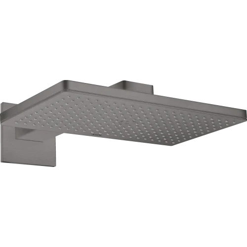Купить купить верхний душ axor showersolutions, 1 jet, с держателем и квадратной розеткой, 460x270 мм, шлифованный черный, хром арт. 35278340