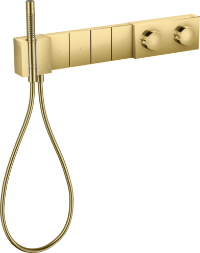 Купить купить модуль термостата axor edge 610/100 для 4 потребителей скрытого монтажа с алмазной огранкой, полированное золото арт. 46721990