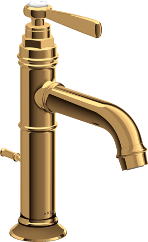 Купить купить смеситель для раковины axor montreux 100, однорычажный, с рычаговой рукояткой, со сливным гарнитуром, полированное золото арт. 16515990