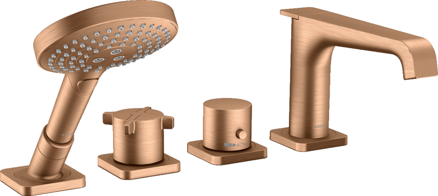 Купить купить термостат на край ванны axor citterio e на 4 отверстия, матовая бронза арт. 36411140