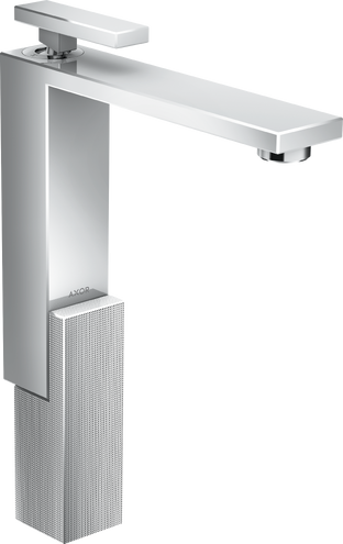 Купить купить смеситель для раковины axor edge 280 со сливным клапаном push-open с алмазной огранкой, хром арт. 46031000