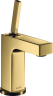 Купить купить смеситель для раковины axor citterio 110, с тонкой рукояткой, со сливным гарнитуром, полированное золото арт. 39010990