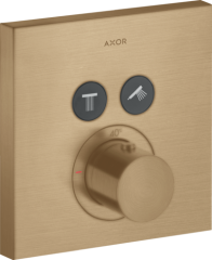 Термостат AXOR ShowerSelect для 2 потребителей, скрытого монтажа, квадратный, матовая бронза арт. 36715140