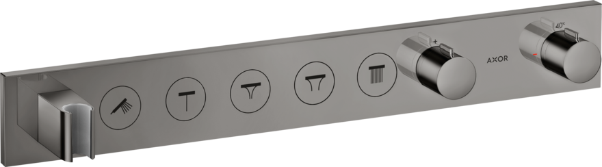 Купить купить термостат axor showerselect select 670/90, для 5 потребителей, скрытого монтажа, полированный черный, хром арт. 18358330