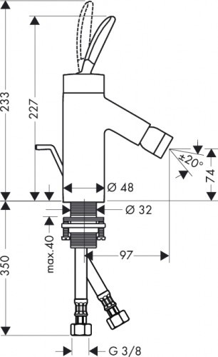 Купить купить смеситель для биде axor starck classic со сливным гарнитуром, хром арт. 10200000