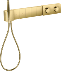 Модуль термостата AXOR Edge 680/100 для 5 потребителей скрытого монтажа с алмазной огранкой, полированное золото арт. 46731990