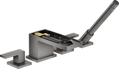 Смеситель на край ванны AXOR MyEdition на 4 отверстия без панели, полированный черный, хром арт. 47432330