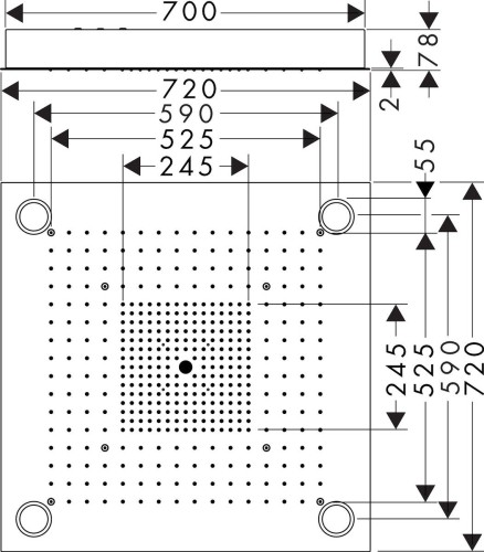 Купить купить верхний душ axor showerheaven 720/720 3jet, с подсветкой, хром арт. 10627800