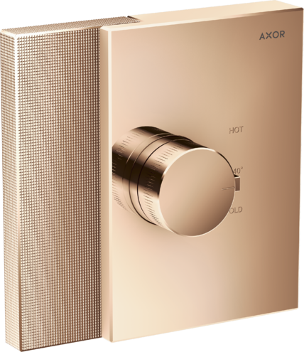 Купить купить термостат axor edge highflow скрытого монтажа с алмазной огранкой, полированное красное золото арт. 46741300